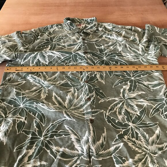Hilo Hattie 100% Silk Hawaiian Shirt Men 2XL Green Floral Button Up Pocket 16908 - Picture 7 of 13